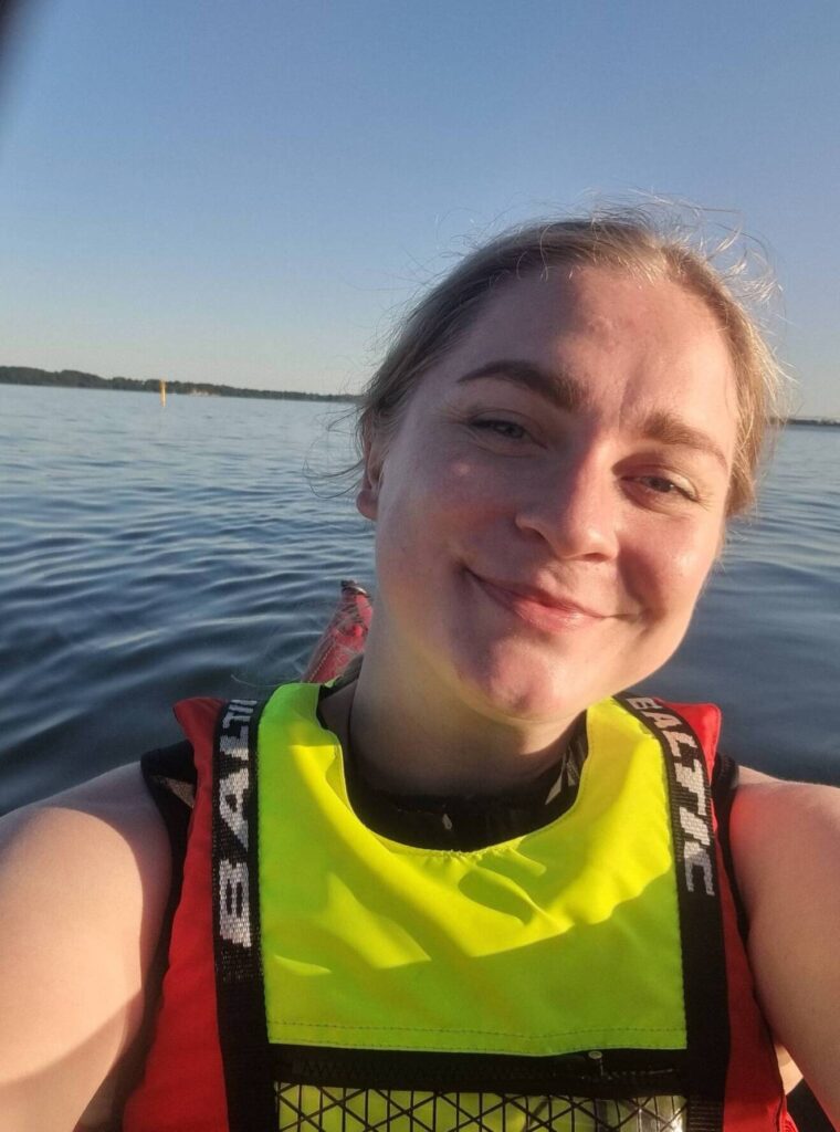 Louise på vandet - selfie